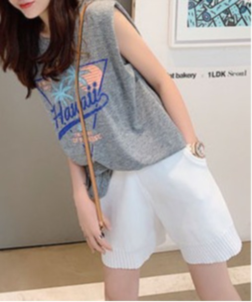 gossip!ロサンゼルス(ゴシップロサンゼルス)の「ニットショートパンツ(その他パンツ・レディース・ホワイト/レッド/ブラック・FREE)」の8枚目の写真