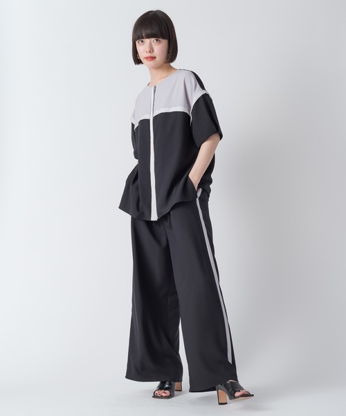 La SRIC（ラスリック）の「La SRIC / サイドラインイージーワイドPT【セットアップ可】（その他パンツ・レディース・ブラック/ブラウン/ブルー・38）」の8枚目の写真