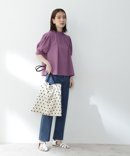 N.（N. Natural Beauty Basic）（エヌエヌナチュラルビューティーベーシック）の「【追加生産】◆水玉トートバッグ（トートバッグ・レディース・ホワイト系その他/ブラック系その他・ﾌﾘ-）」の5枚目の写真