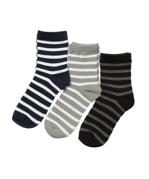 GLAZOS(グラソス)の「レギュラー丈・ソックス3足セット(ソックス/靴下・キッズ・カーキ/ブラック/オフホワイト/グレー/ネイビー・19cm/13cm/22cm/16cm)」の5枚目の写真