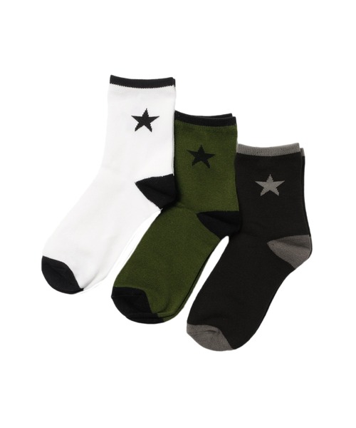 GLAZOS(グラソス)の「レギュラー丈・ソックス3足セット(ソックス/靴下・キッズ・カーキ/ブラック/オフホワイト/グレー/ネイビー・19cm/13cm/22cm/16cm)」の4枚目の写真