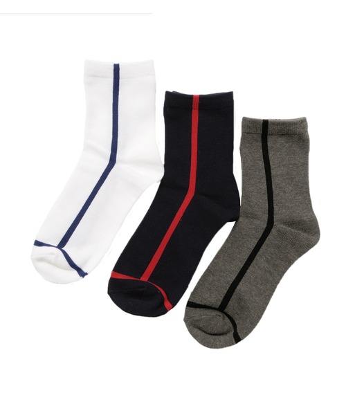 GLAZOS(グラソス)の「レギュラー丈・ソックス3足セット(ソックス/靴下・キッズ・カーキ/ブラック/オフホワイト/グレー/ネイビー・19cm/13cm/22cm/16cm)」の1枚目の写真