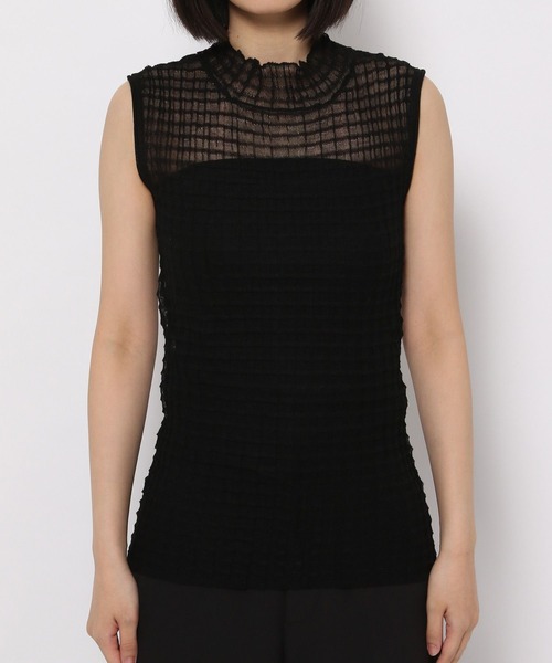 PAGEBOY（ページボーイ）の「ポコポコシアーノースリーブニット（ニット/セーター・レディース・ブラック/オフホワイト/ブルー・FREE）」の10枚目の写真