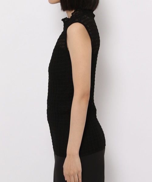 PAGEBOY（ページボーイ）の「ポコポコシアーノースリーブニット（ニット/セーター・レディース・ブラック/オフホワイト/ブルー・FREE）」の5枚目の写真