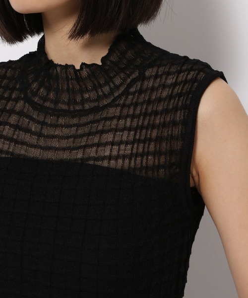 PAGEBOY（ページボーイ）の「ポコポコシアーノースリーブニット（ニット/セーター・レディース・ブラック/オフホワイト/ブルー・FREE）」の15枚目の写真