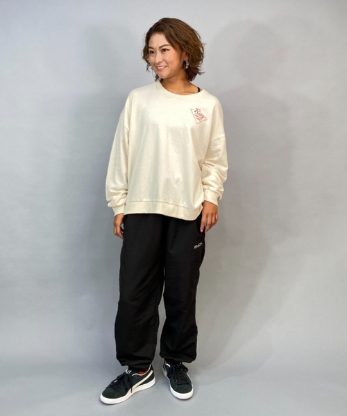 ROXY(ロキシー)の「ROXY/ロキシー ビッグシルエット/オーバーサイズ/バックプリントスウェット RLT224025(スウェット・レディース・ホワイト/ブラック/グリーン・M/L)」の19枚目の写真
