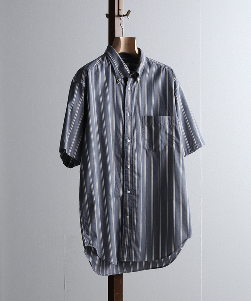 B.C STOCK(ベーセーストック)の「S/S BIG ボタンダウン半袖シャツ(シャツ/ブラウス・メンズ・ネイビー/ブルー系その他/ホワイト・SMALL/MEDIUM/LARGE)」の1枚目の写真
