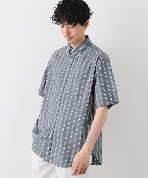 B.C STOCK(ベーセーストック)の「S/S BIG ボタンダウン半袖シャツ(シャツ/ブラウス・メンズ・ネイビー/ブルー系その他/ホワイト・SMALL/MEDIUM/LARGE)」の5枚目の写真
