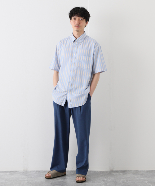 B.C STOCK(ベーセーストック)の「S/S BIG ボタンダウン半袖シャツ(シャツ/ブラウス・メンズ・ネイビー/ブルー系その他/ホワイト・SMALL/MEDIUM/LARGE)」の7枚目の写真