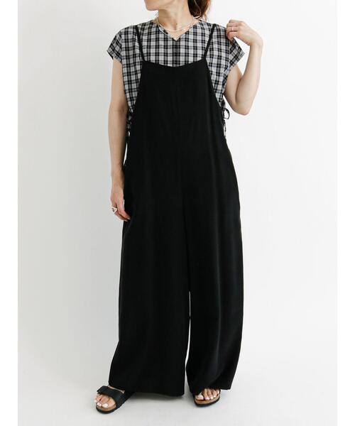 Samansa Mos2 blue（サマンサモスモスブルー）の「ウエストドロストチェックブラウス（シャツ/ブラウス・レディース・ベージュ/カーキ/サックスブルー・ﾌﾘ-）」の21枚目の写真