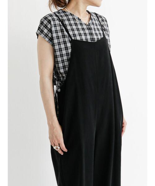 Samansa Mos2 blue（サマンサモスモスブルー）の「ウエストドロストチェックブラウス（シャツ/ブラウス・レディース・ベージュ/カーキ/サックスブルー・ﾌﾘ-）」の22枚目の写真