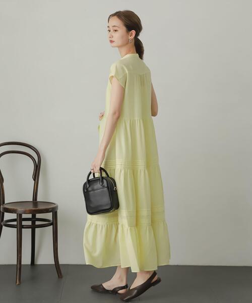 SENSE OF PLACE by URBAN RESEARCH（センスオブプレイスバイアーバンリサーチ）の「タックティアードワンピース（ワンピース・レディース・ブラック/オフホワイト/イエロー・ONE/S）」の22枚目の写真