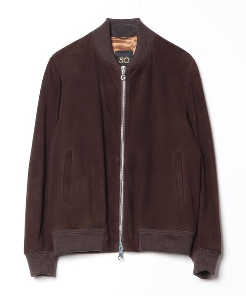BEAMS F(ビームスエフ)の「CINQUANTA / スエード ボンバージャケット(ブルゾン・メンズ・グレー/ネイビー/ダークブラウン・46/48/44/50)」の3枚目の写真