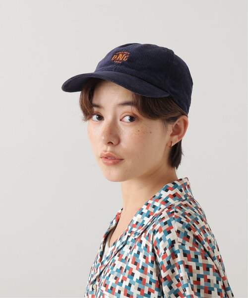 DOUBLE NAME(ダブルネーム)の「コーデュロイ刺しゅうCAP(キャップ・レディース・スミクロ/キナリ/ネイビー/レッド・FREE)」の5枚目の写真