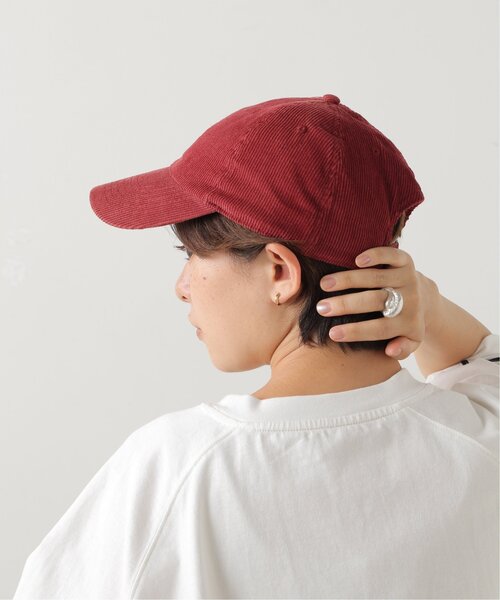 DOUBLE NAME(ダブルネーム)の「コーデュロイ刺しゅうCAP(キャップ・レディース・スミクロ/キナリ/ネイビー/レッド・FREE)」の8枚目の写真