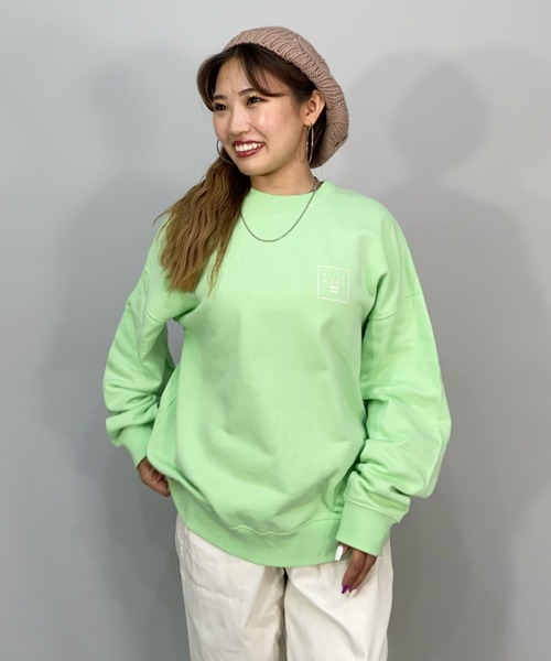 BILLABONG(ビラボン)の「BILLABONG/ビラボン ルーズシルエット/ボタニカル柄バックプリントスウェット/無地トレーナー BC014-001(スウェット・レディース・ホワイト/ブラック/グリーン・M/L)」の12枚目の写真