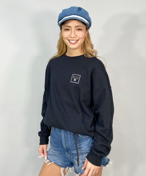 BILLABONG(ビラボン)の「BILLABONG/ビラボン ルーズシルエット/ボタニカル柄バックプリントスウェット/無地トレーナー BC014-001(スウェット・レディース・ホワイト/ブラック/グリーン・M/L)」の8枚目の写真