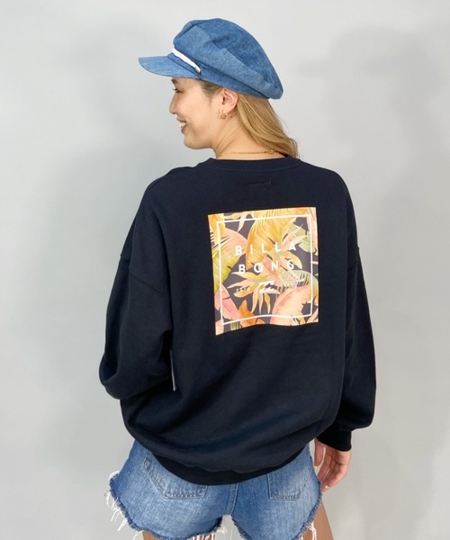 BILLABONG(ビラボン)の「BILLABONG/ビラボン ルーズシルエット/ボタニカル柄バックプリントスウェット/無地トレーナー BC014-001(スウェット・レディース・ホワイト/ブラック/グリーン・M/L)」の9枚目の写真