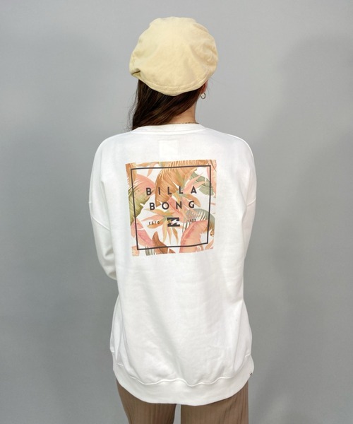 BILLABONG(ビラボン)の「BILLABONG/ビラボン ルーズシルエット/ボタニカル柄バックプリントスウェット/無地トレーナー BC014-001(スウェット・レディース・ホワイト/ブラック/グリーン・M/L)」の5枚目の写真