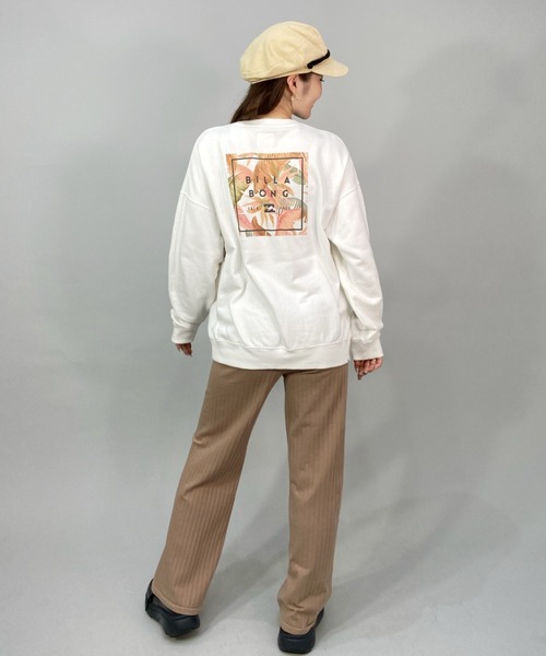 BILLABONG(ビラボン)の「BILLABONG/ビラボン ルーズシルエット/ボタニカル柄バックプリントスウェット/無地トレーナー BC014-001(スウェット・レディース・ホワイト/ブラック/グリーン・M/L)」の7枚目の写真