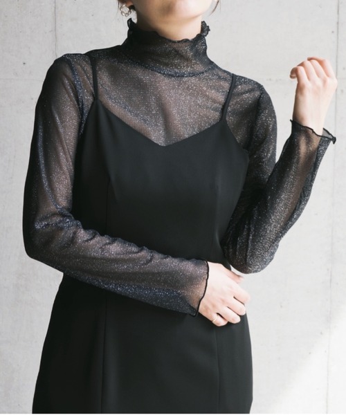 kaene（カエン）の「ラメメロウインナー（シャツ/ブラウス・レディース・ブラック/ベージュ・FREE）」の2枚目の写真