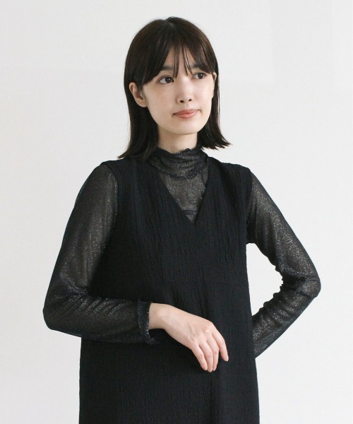 kaene（カエン）の「ラメメロウインナー（シャツ/ブラウス・レディース・ブラック/ベージュ・FREE）」の6枚目の写真