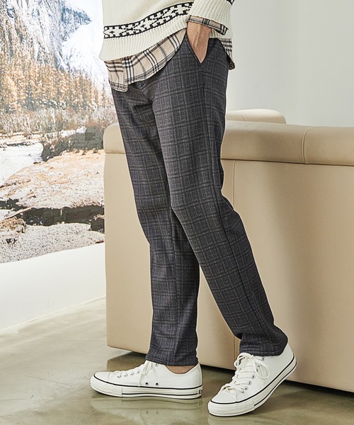 UNION STATION（ユニオンステーション）の「プリント裏起毛スリムイージーパンツ<セットアップ対応>（スウェットパンツ・メンズ・チャコールグレー/ブラウン系その他/ネイビー・LL/L/M/S）」の8枚目の写真