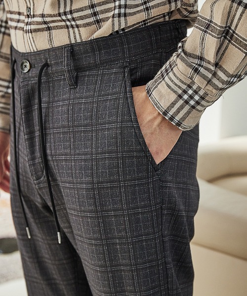 UNION STATION（ユニオンステーション）の「プリント裏起毛スリムイージーパンツ<セットアップ対応>（スウェットパンツ・メンズ・チャコールグレー/ブラウン系その他/ネイビー・LL/L/M/S）」の10枚目の写真