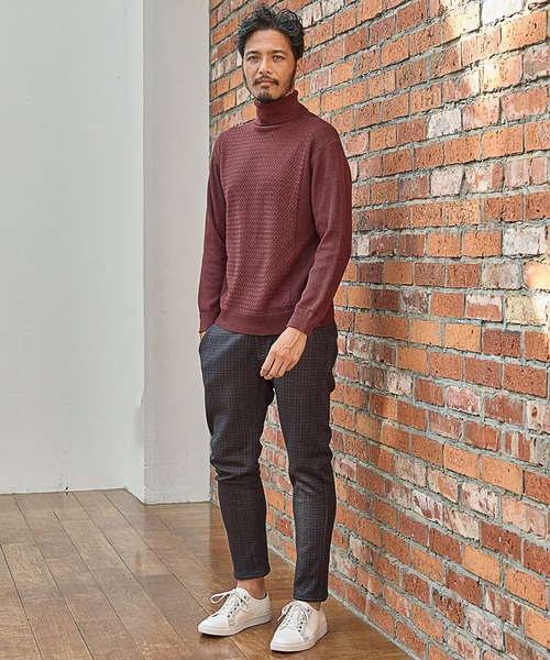 UNION STATION（ユニオンステーション）の「プリント裏起毛スリムイージーパンツ<セットアップ対応>（スウェットパンツ・メンズ・チャコールグレー/ブラウン系その他/ネイビー・LL/L/M/S）」の5枚目の写真