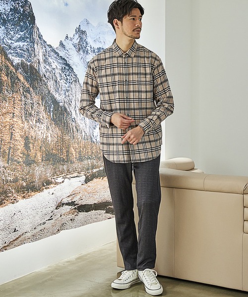 UNION STATION（ユニオンステーション）の「プリント裏起毛スリムイージーパンツ<セットアップ対応>（スウェットパンツ・メンズ・チャコールグレー/ブラウン系その他/ネイビー・LL/L/M/S）」の11枚目の写真