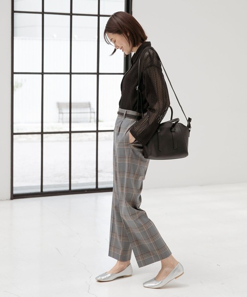 GLOBAL WORK（グローバルワーク）の「ラッセルレースシャツ/345928（シャツ/ブラウス・レディース・オフホワイト/ブラック/オレンジ・FREE）」の12枚目の写真