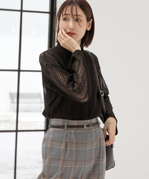 GLOBAL WORK（グローバルワーク）の「ラッセルレースシャツ/345928（シャツ/ブラウス・レディース・オフホワイト/ブラック/オレンジ・FREE）」の16枚目の写真