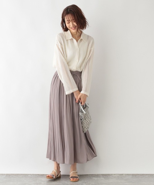 GLOBAL WORK（グローバルワーク）の「ラッセルレースシャツ/345928（シャツ/ブラウス・レディース・オフホワイト/ブラック/オレンジ・FREE）」の17枚目の写真