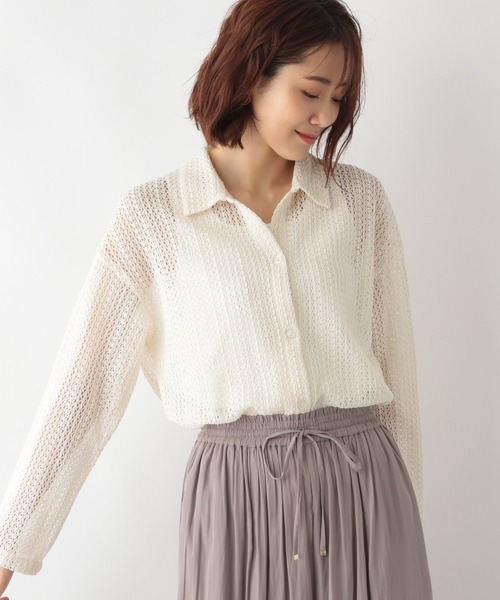 GLOBAL WORK（グローバルワーク）の「ラッセルレースシャツ/345928（シャツ/ブラウス・レディース・オフホワイト/ブラック/オレンジ・FREE）」の20枚目の写真