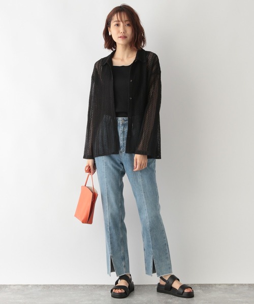 GLOBAL WORK（グローバルワーク）の「ラッセルレースシャツ/345928（シャツ/ブラウス・レディース・オフホワイト/ブラック/オレンジ・FREE）」の22枚目の写真