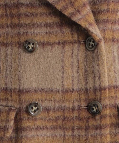 Andemiu（アンデミュウ）の「シャギーチェックコート162236（チェスターコート・レディース・ブラック/モカ・FREE）」の20枚目の写真