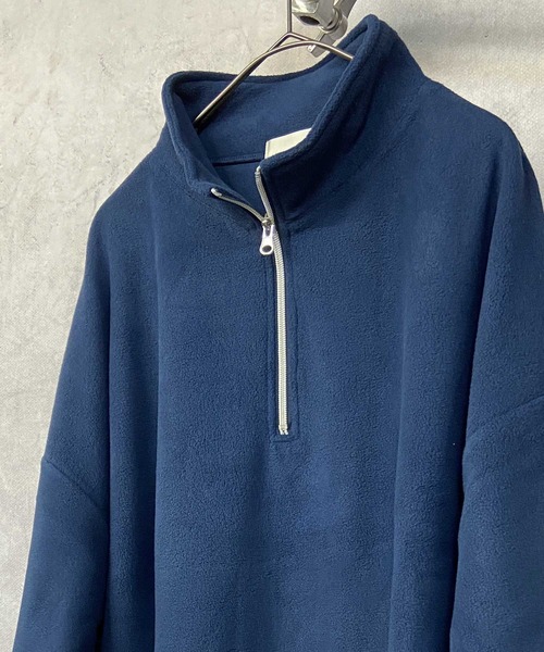 Beno(ビーノ)の「マイクロフリース リラックスオーバーシルエット ハーフジップ トレーナー(スウェット・メンズ・チャコールグレー/ブラック/ネイビー/オフホワイト/グリーン/ライトパープル/グレイッシュベージュ/グレイッシュブルー・S/M/L/XL)」の14枚目の写真