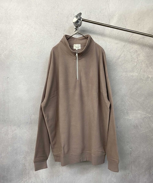 Beno(ビーノ)の「マイクロフリース リラックスオーバーシルエット ハーフジップ トレーナー(スウェット・メンズ・チャコールグレー/ブラック/ネイビー/オフホワイト/グリーン/ライトパープル/グレイッシュベージュ/グレイッシュブルー・S/M/L/XL)」の15枚目の写真