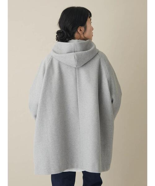 CRAFT STANDARD BOUTIQUE(クラフトスタンダードブティック)の「ポンチョ風フードコート *◆(ポンチョ・レディース・ライトグレー/ダークネイビー・FREE)」の19枚目の写真