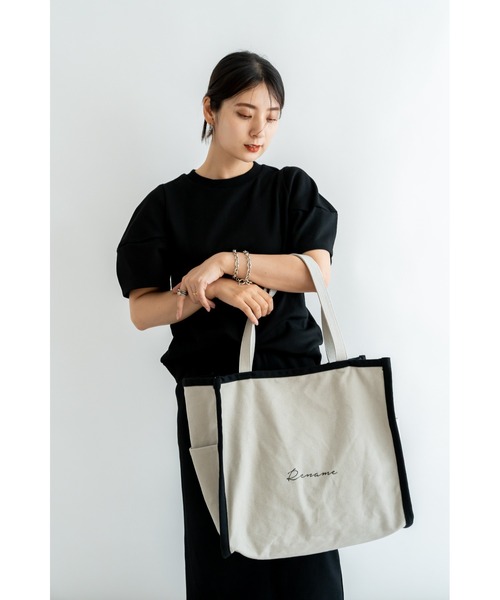 Rename（リネーム）の「【WEB限定カラー】Rename 帆布 BOXトートバッグ（トートバッグ・レディース・ダークグレー/ライトグレー系・FREE）」の19枚目の写真