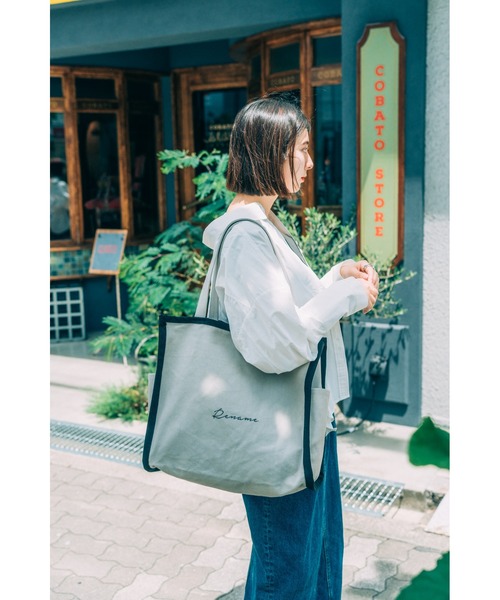 Rename（リネーム）の「【WEB限定カラー】Rename 帆布 BOXトートバッグ（トートバッグ・レディース・ダークグレー/ライトグレー系・FREE）」の17枚目の写真