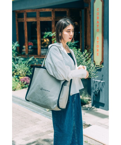 Rename（リネーム）の「【WEB限定カラー】Rename 帆布 BOXトートバッグ（トートバッグ・レディース・ダークグレー/ライトグレー系・FREE）」の16枚目の写真