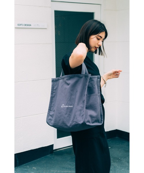 Rename（リネーム）の「【WEB限定カラー】Rename 帆布 BOXトートバッグ（トートバッグ・レディース・ダークグレー/ライトグレー系・FREE）」の22枚目の写真