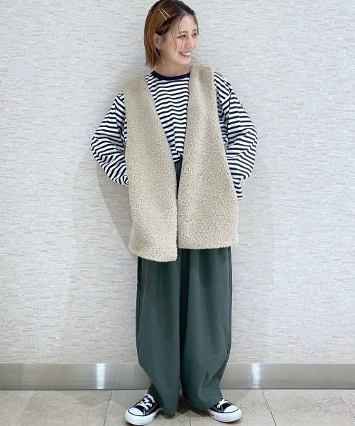 studio CLIP（スタディオクリップ）の「プードルファーベスト（ベスト・レディース・ライトグレー/ベージュ・FREE）」の10枚目の写真