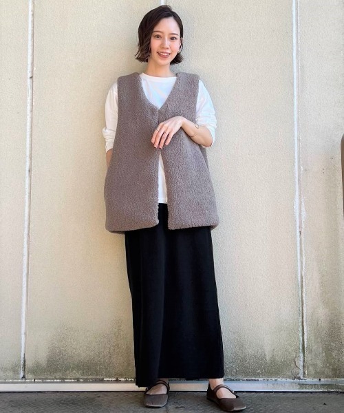 studio CLIP（スタディオクリップ）の「プードルファーベスト（ベスト・レディース・ライトグレー/ベージュ・FREE）」の8枚目の写真