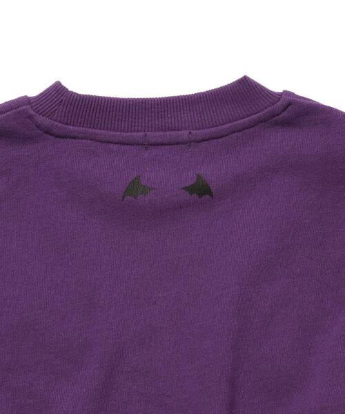 SHOO・LA・RUE(シューラルー)の「◆【100-130cm】袖ボーダーレイヤードプルオーバー(スウェット・キッズ・パープル系/ブラック・13/11/12/10)」の3枚目の写真