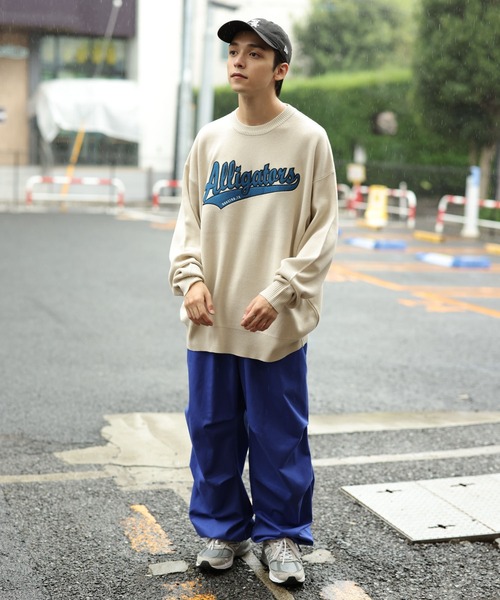 WEGO(ウィゴー)の「WEGO/スウェットライクロゴプルオーバー(ニット/セーター・メンズ・ブラウン/ダークグリーン/アイボリー/マスタード・MEDIUM/LARGE)」の5枚目の写真