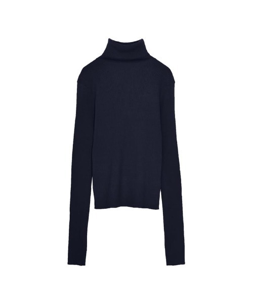 Re:EDIT（リエディ）の「[販売枚数5万枚突破！]指穴リブニットタートルネックトップス（ニット/セーター・レディース・グレー/ブラック/オレンジ/イエロー/ブルー/アイボリー/ラベンダー/ブラック系その他/グリーン/ブラウン/ネイビー系/ネイビー/レッド/キャメル/ライトピンク・MEDIUM/LARGE）」の7枚目の写真