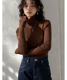 Re:EDIT | [神山まりあさん着用][販売枚数5.1万枚突破！]指穴リブニットタートルネックトップス(ニット/セーター)
