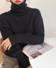 ハイゲージ2WAYハイネックオーバーサイズニット